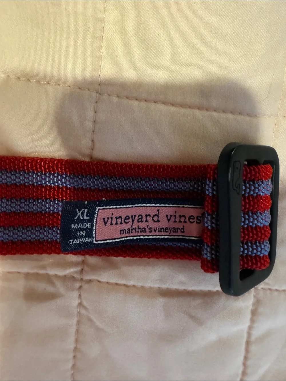 Vineyard Vines Kids Red and Blue Striped Webbing Belt